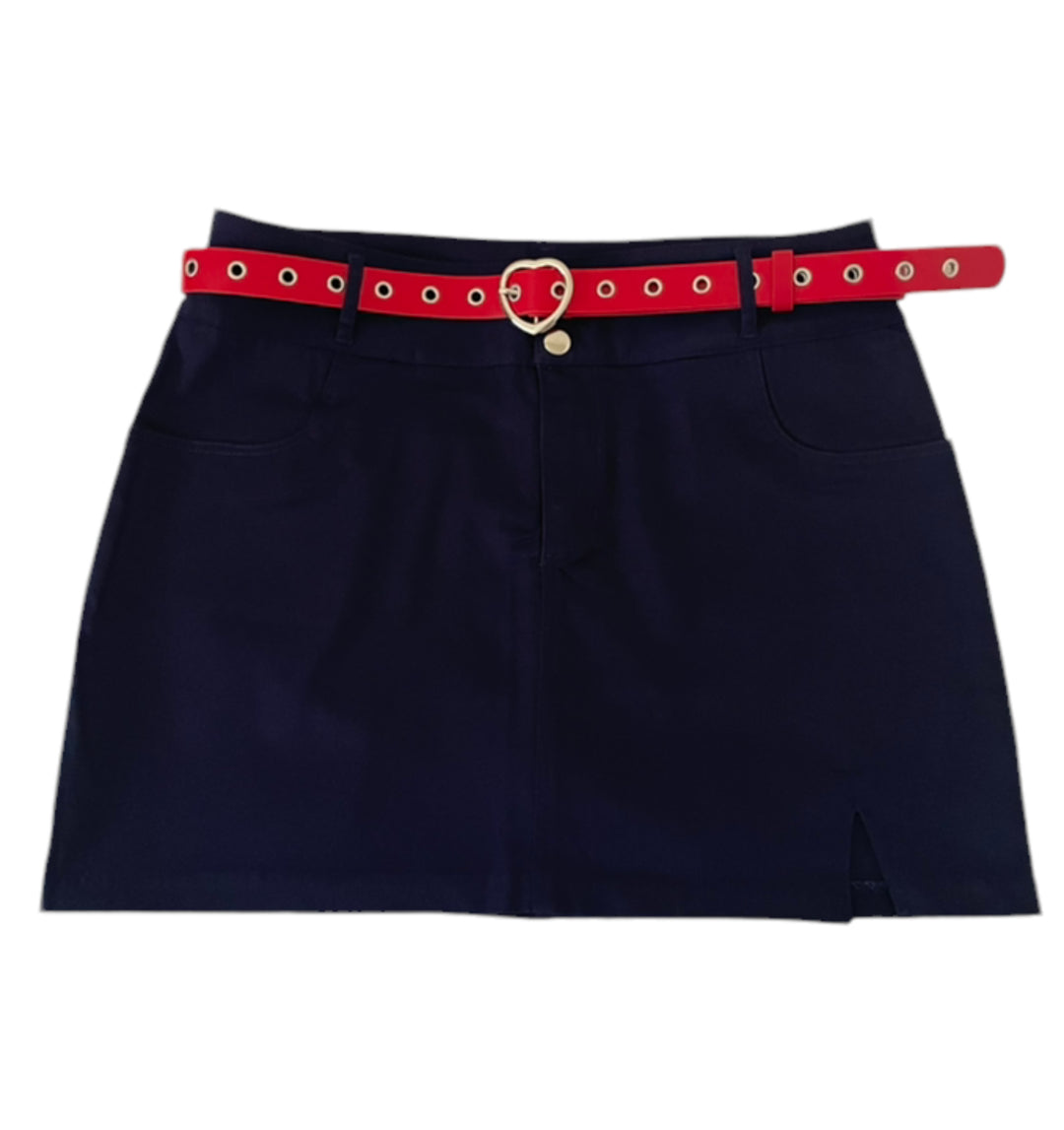 **Mini Skirt with Adjustable　Belt.