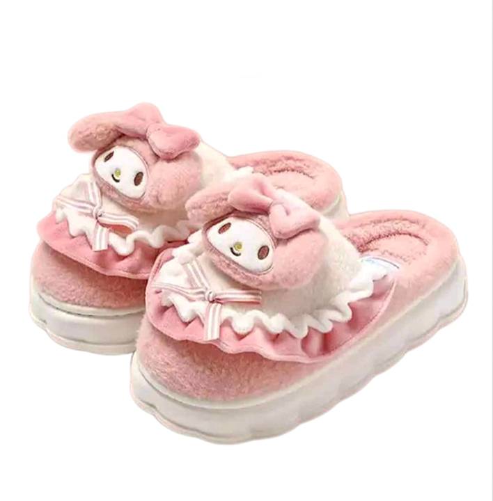 Make your time at home more fun! My Melody &amp; Cinnamoroll fluffy slippers