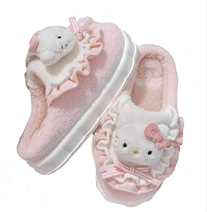 Make your time at home more fun! My Melody &amp; Cinnamoroll fluffy slippers