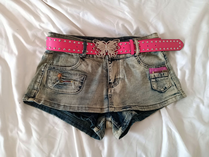 Shorts denim mini skirt