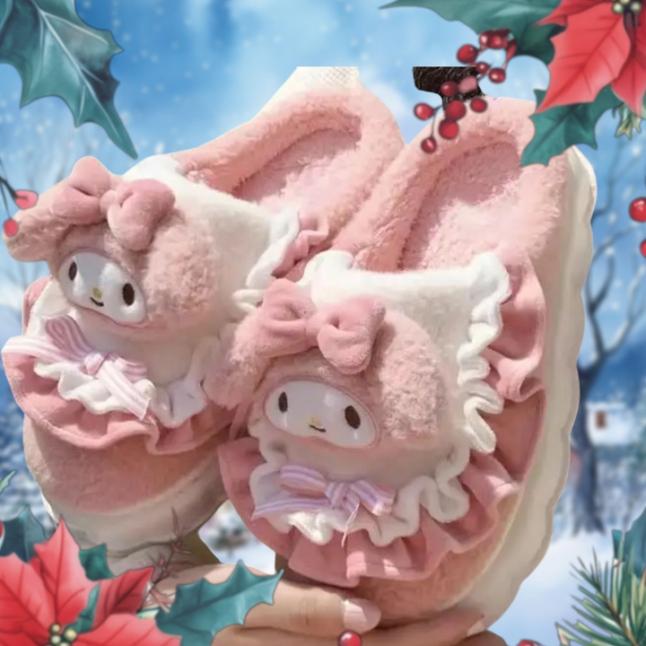 Make your time at home more fun! My Melody &amp; Cinnamoroll fluffy slippers