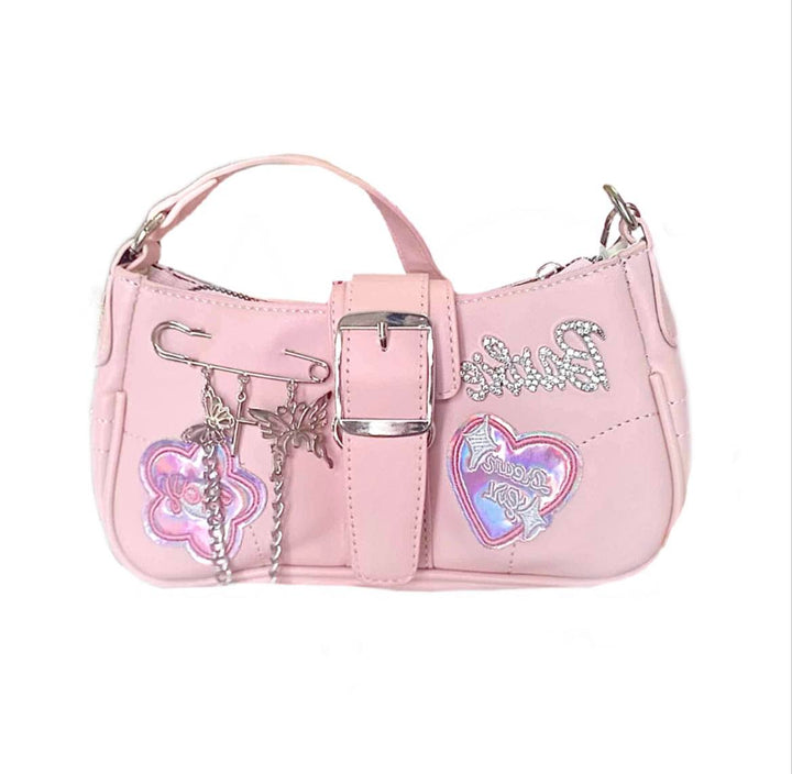 Bolsos de hombro rosa