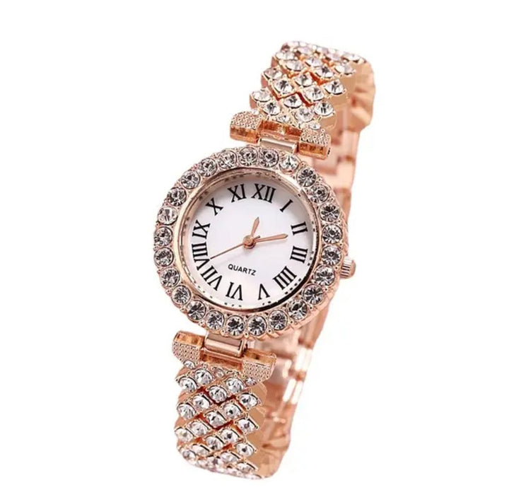 Elegante set de joyeria de Fantasia fina:Reloj y 4piezas.