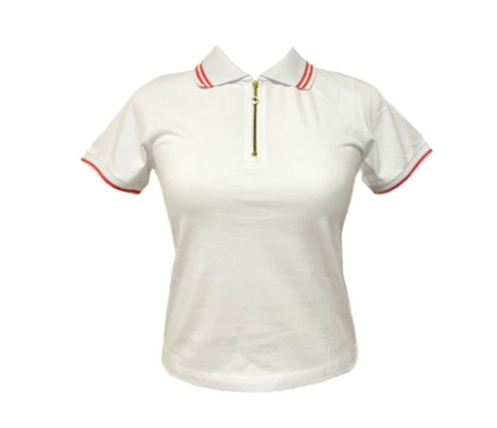 - **"Classic collared design – 100% cotton polo shirt"