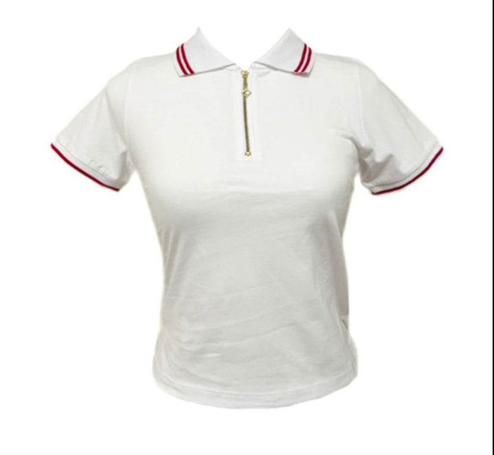 - **"Classic collared design – 100% cotton polo shirt"